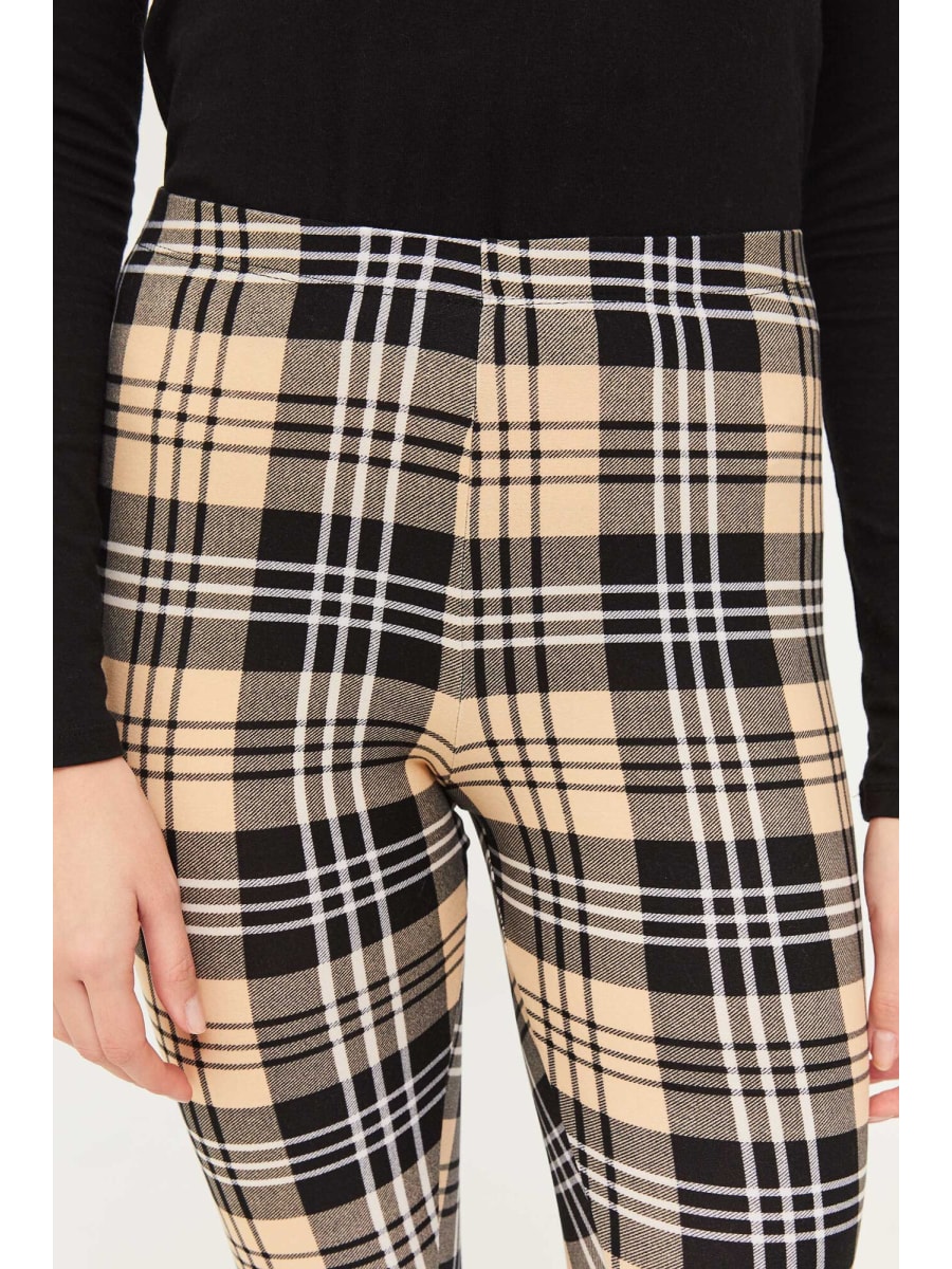 High waist plaid leggings