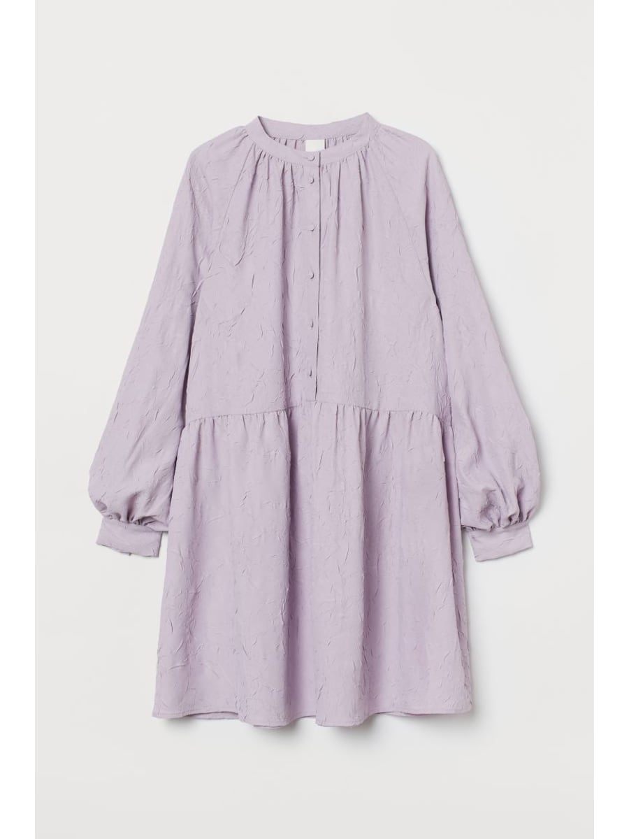 Balloon sleeve lavendar purple dress