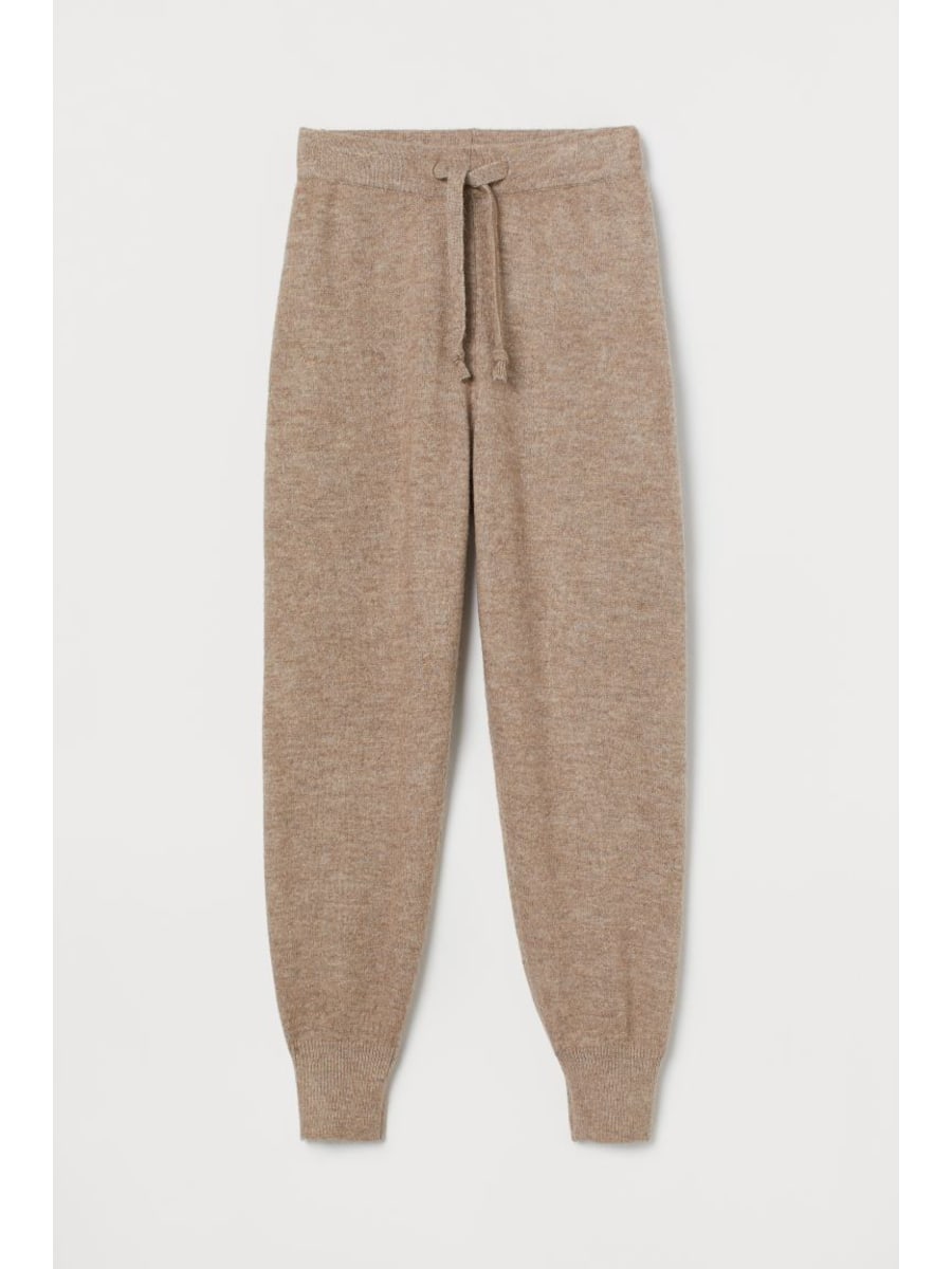 Beige wool blend lounge pants