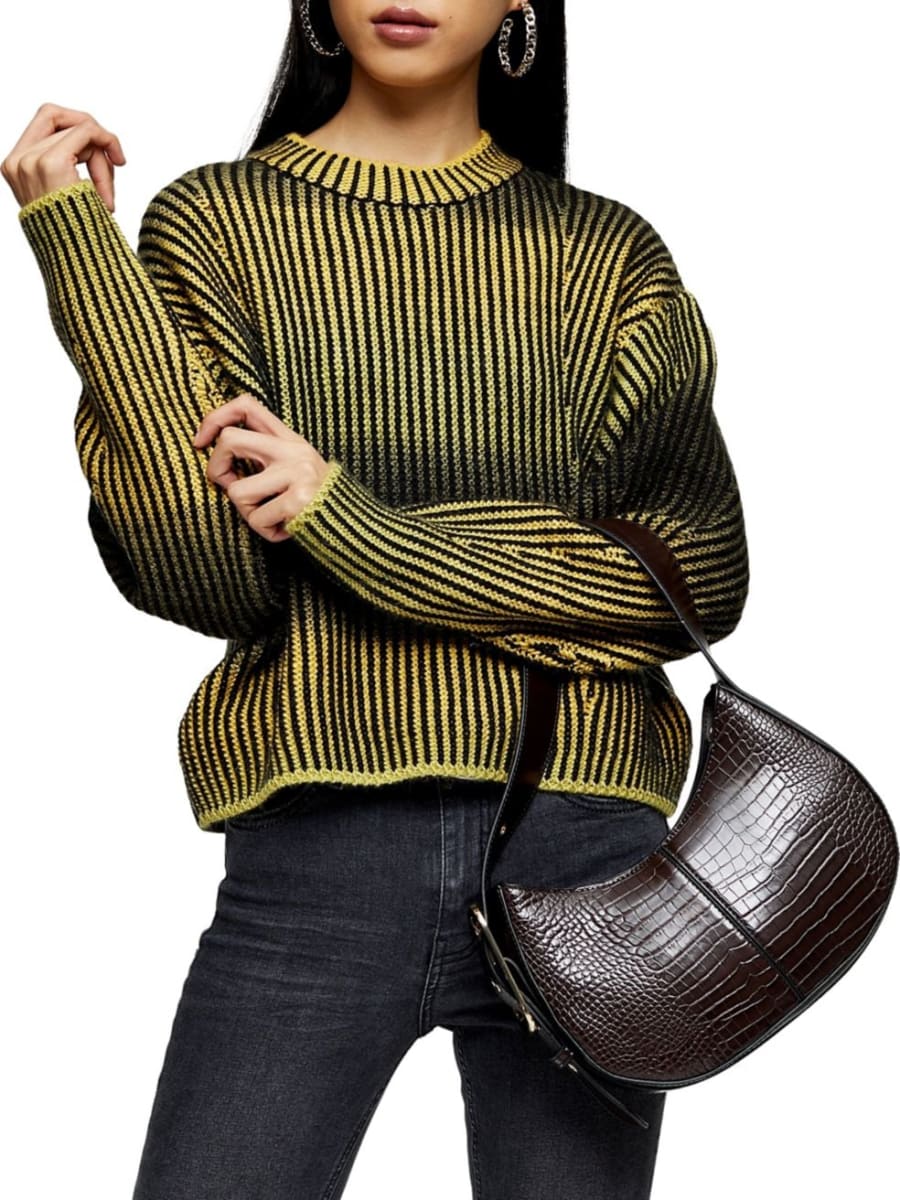 Yellow and black knit sweater