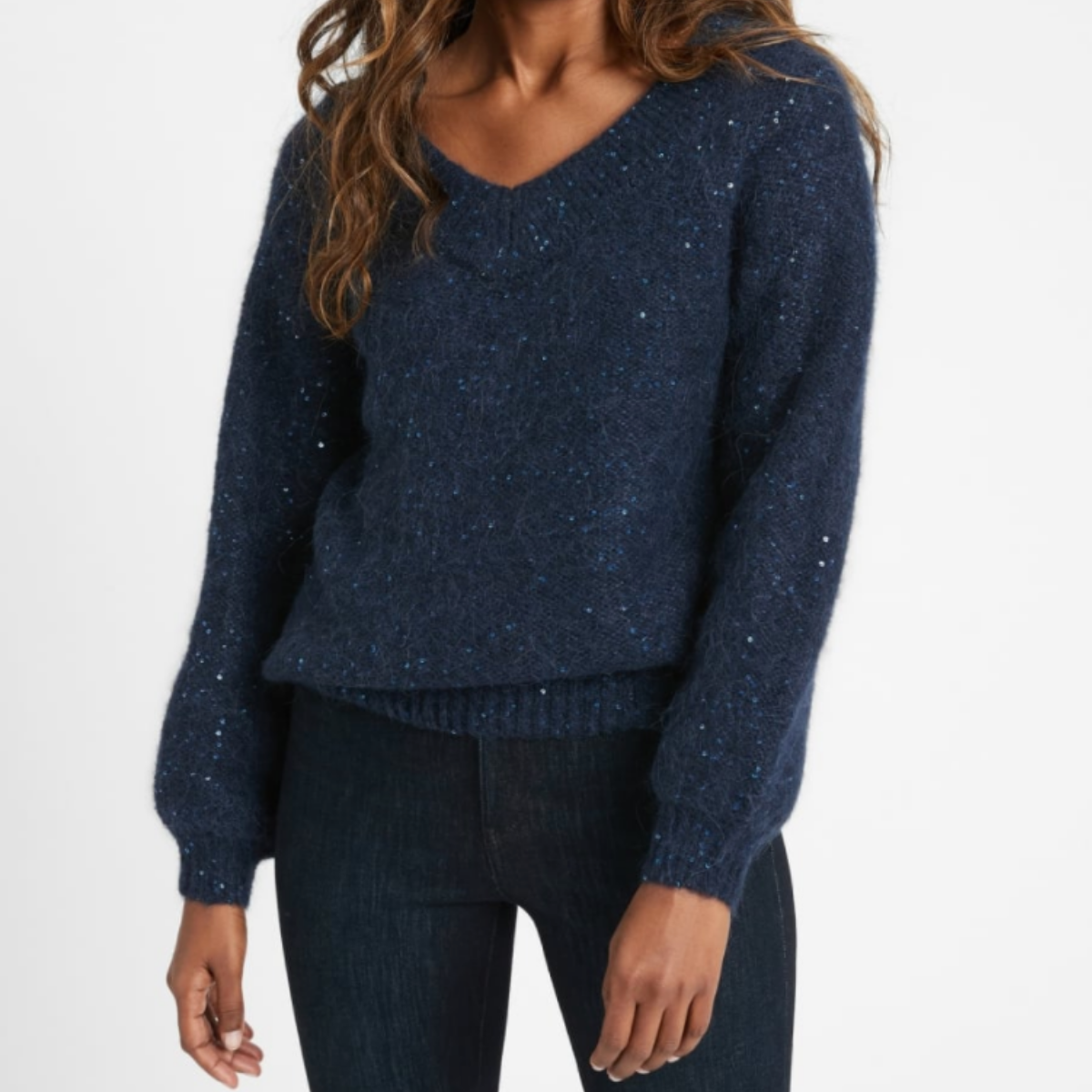 Banana Republic Sequin V-Neck Sweater