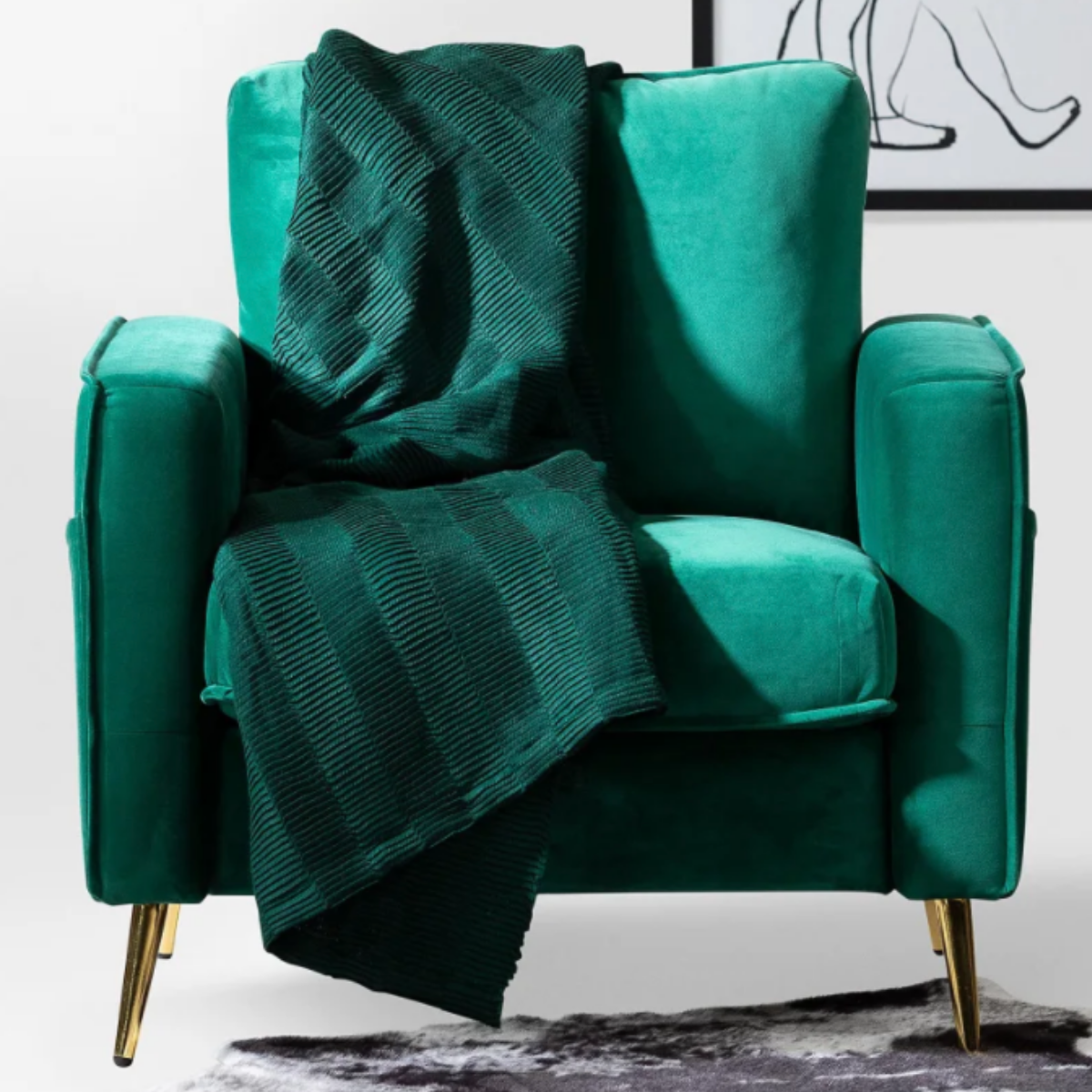 Simons Retro Velvet Armchair