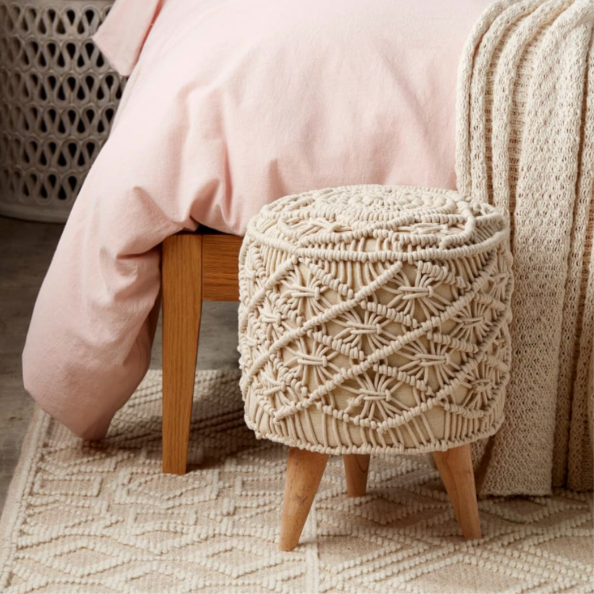 Simons Vintage Macramé Stool
