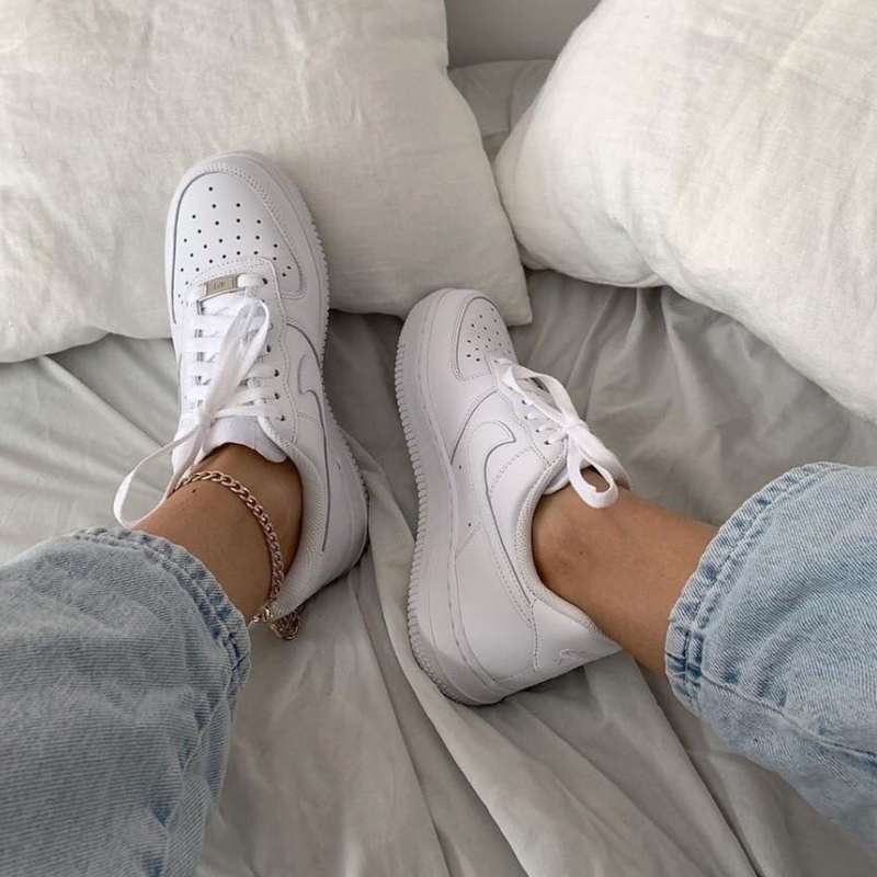 White Nike sneakers from Champs