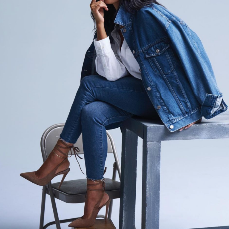 Gap denim jacket and jeans