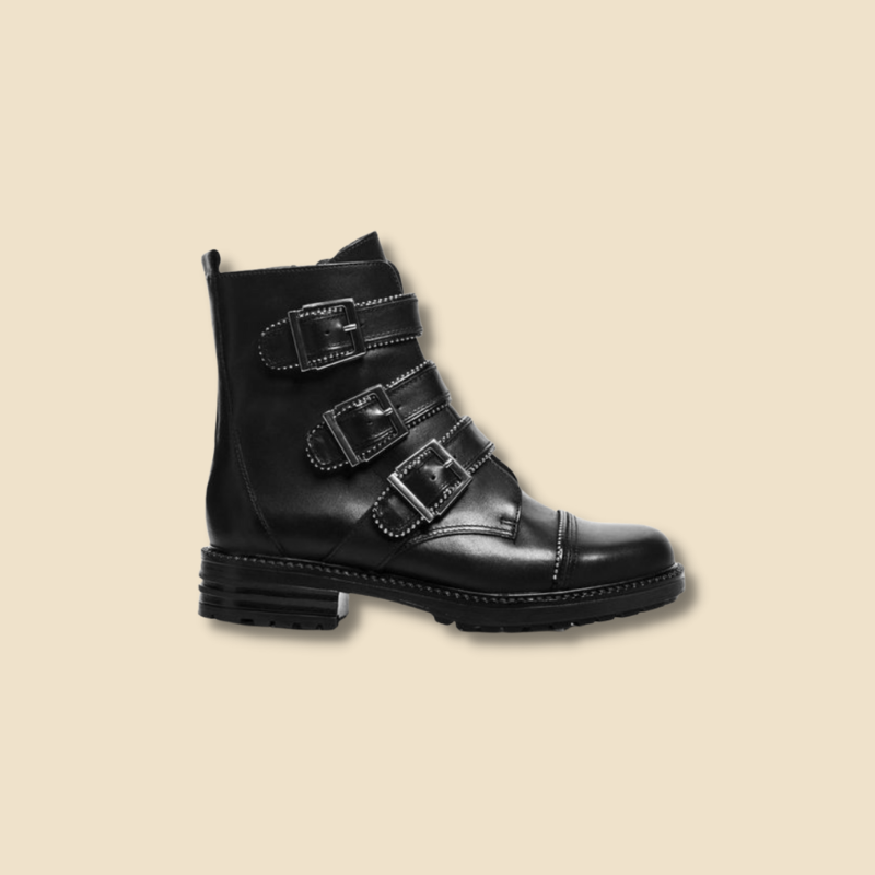 black moto ankle boots