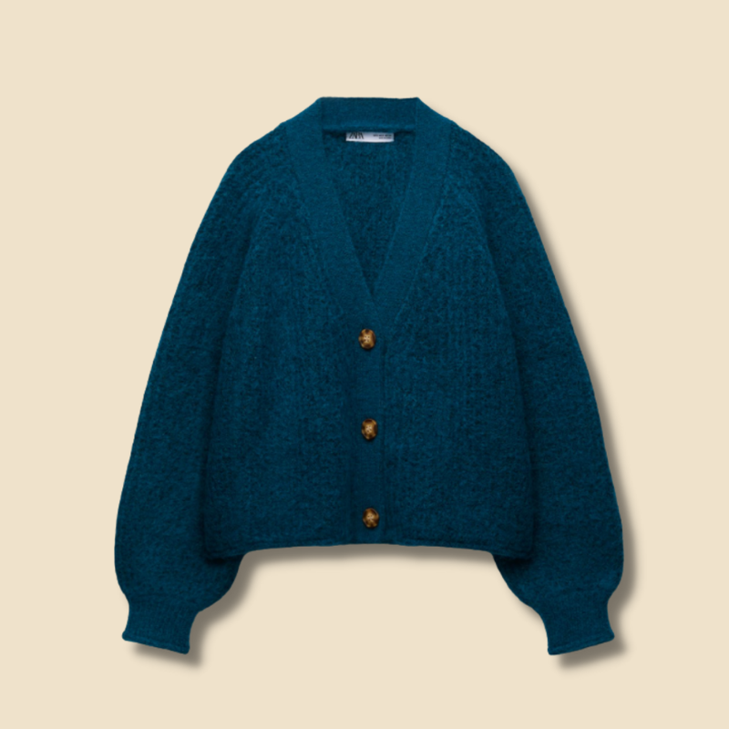 Zara blue knit cardigan