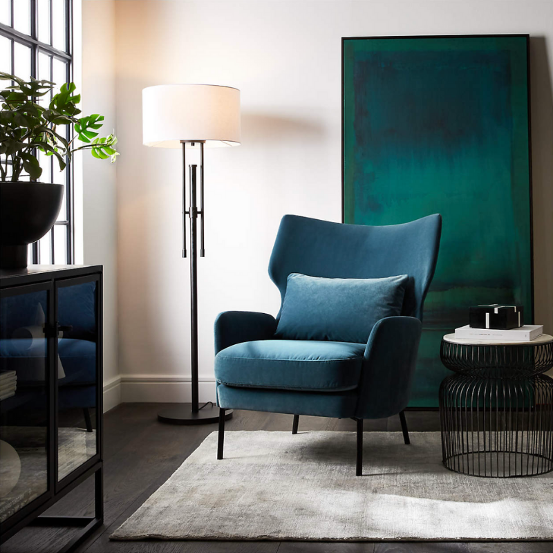 Velvet chair from Crate & Barrel