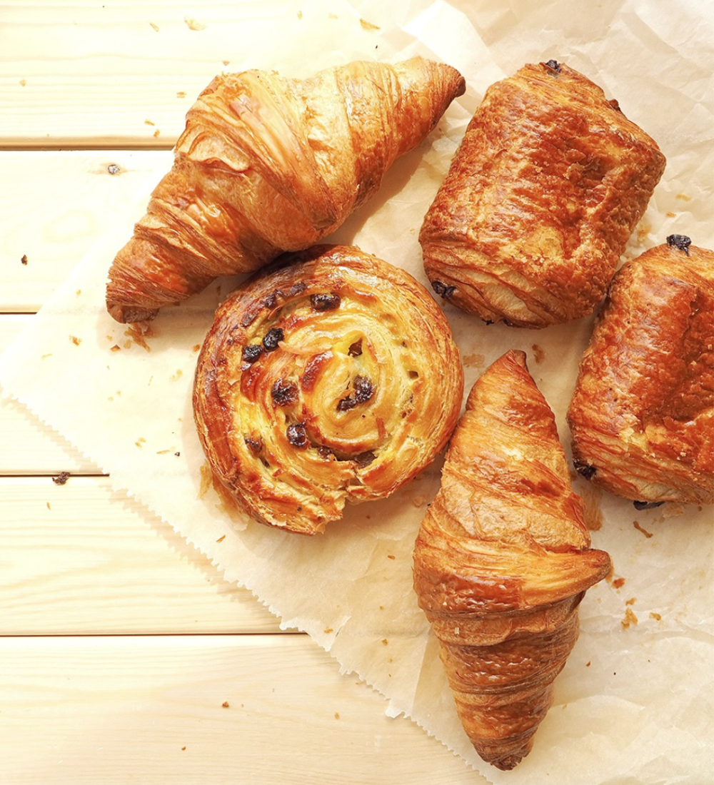 Pastries laid out on a table