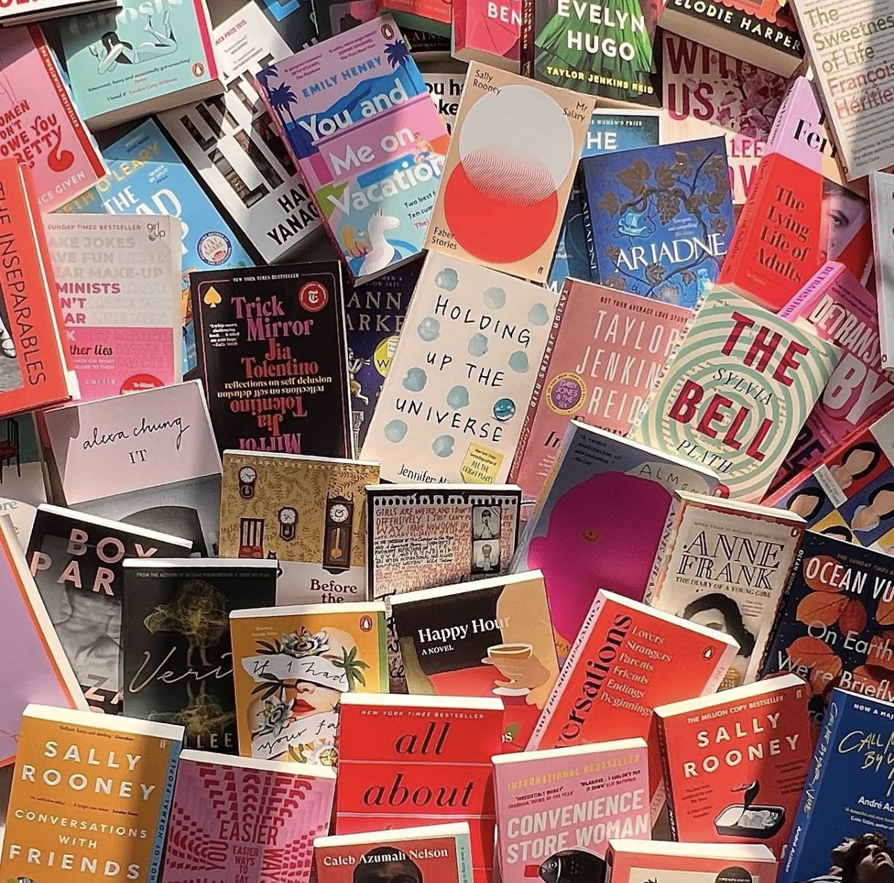 A layout of books