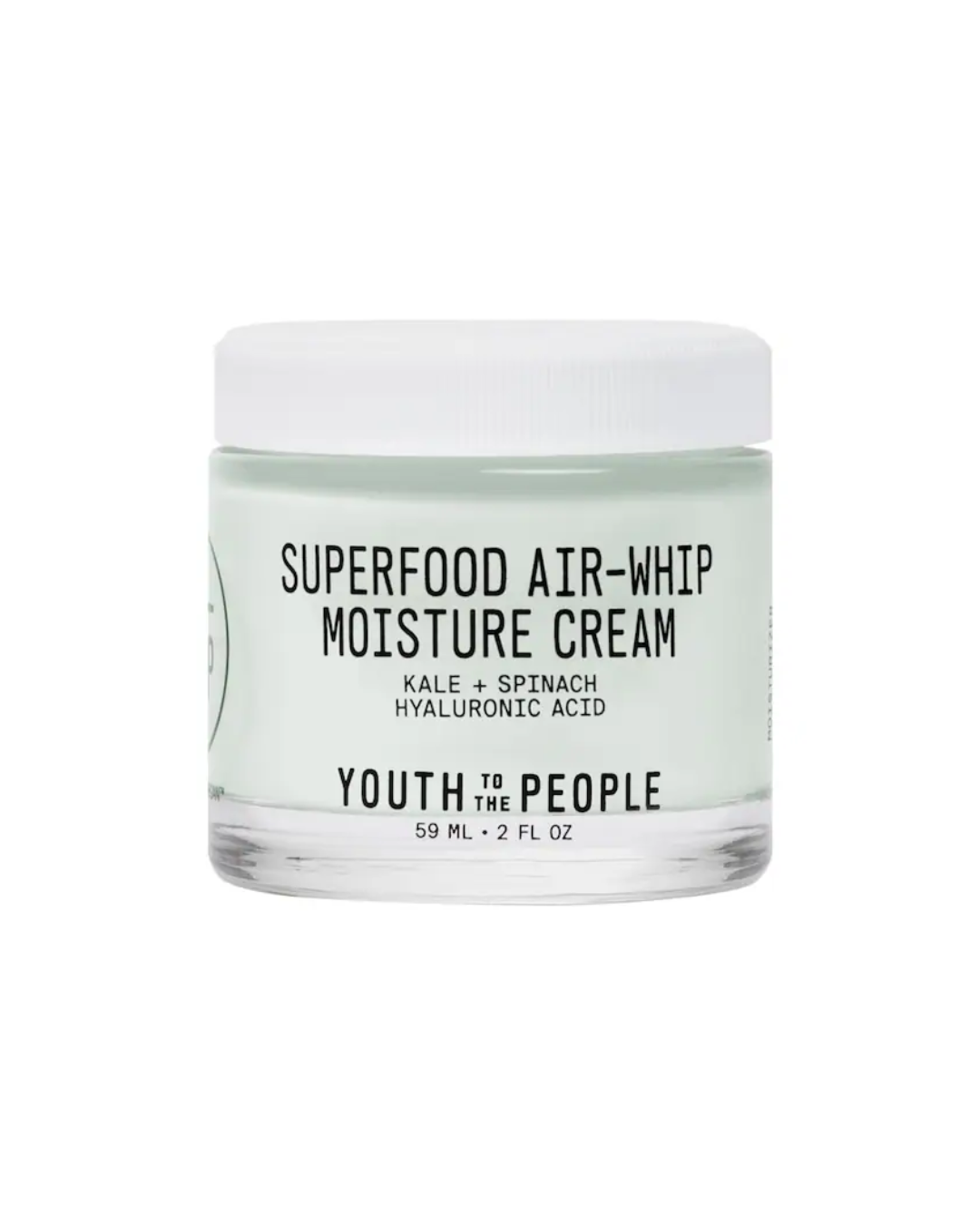 A clear container of cosmetic cream