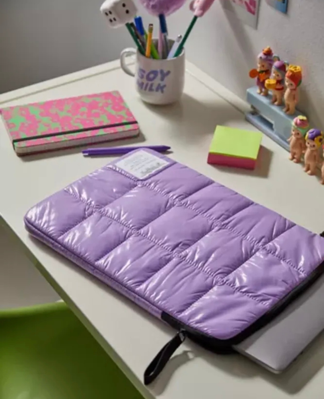 A purple laptop case
